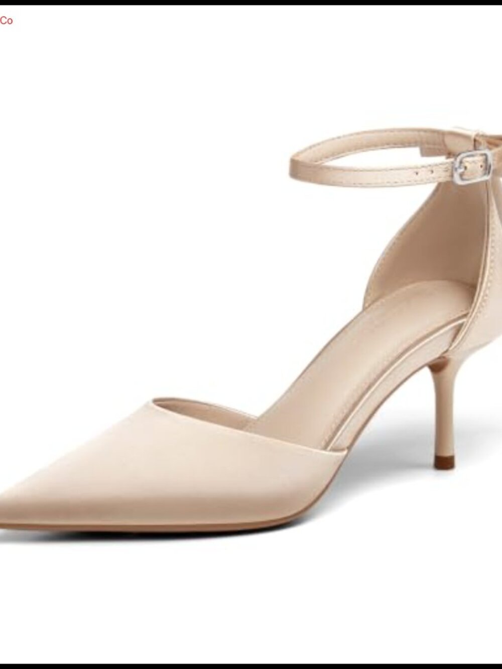 Kitten Low Heels Pointed Toe Pumps Bow Ankle Strap Dress Shoes